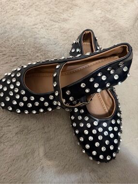 Woman Black Studded Mary Jane Shoes